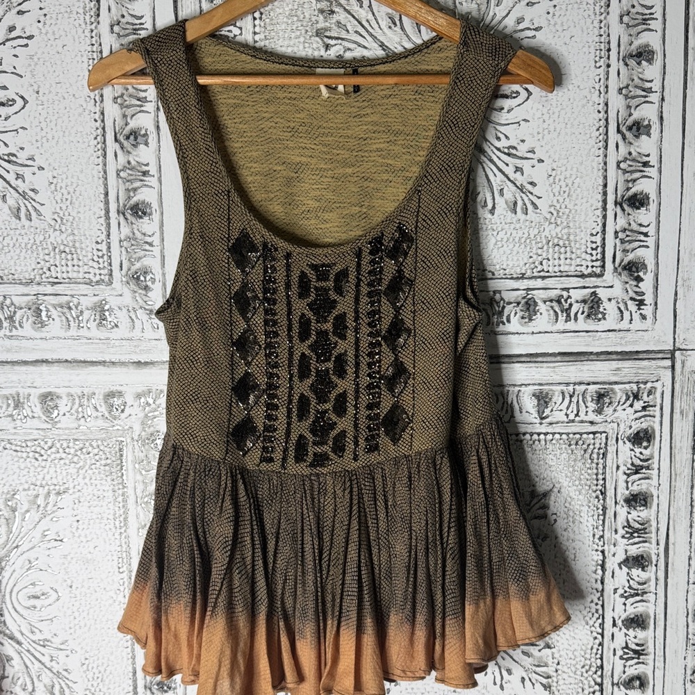 Anthropologie Suva swing Tank Bedazzled Blouse